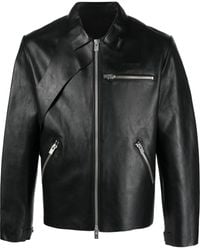 HELIOT EMIL - Panelled Zipped Leather Jacket - Lyst