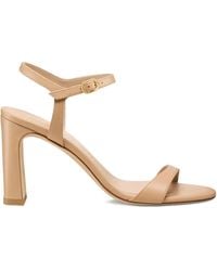 Stuart Weitzman - Block-Heel Ankle-Strap Sandals - Lyst