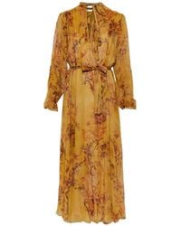 forte_forte - Botanical-Motif Tie-Neck Maxi Dress - Lyst