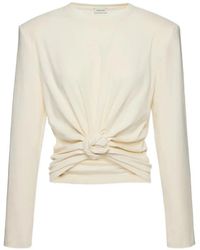 Magda Butrym - Knotted-Detail Long-Sleeved Top - Lyst