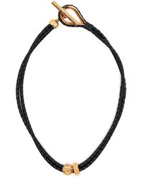 Versace - Greca Braided Leather Necklace - Lyst