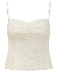 Pinko - Top Estilo Corsé Con Capa De Encaje - Lyst