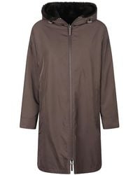 Yves Salomon - Veste Réversible À Capuche En Peau Lainée - Lyst