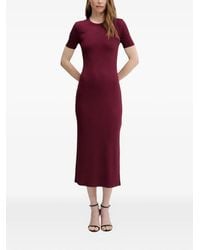 Calvin Klein - Geribbelde Midi-Jurk Met Geborduurd Logo - Lyst