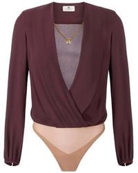 Elisabetta Franchi - Long-Sleeved Pendant-Necklace Bodysuit - Lyst