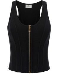 Elisabetta Franchi - Structured Wool Blend Bustier Top - Lyst
