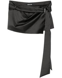 The Attico - Mini Satin Wrap-Style Skirt - Lyst