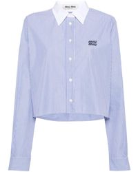Miu Miu - Camicia con colletto a contrasto - Lyst