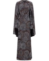 Rabanne - Long-Sleeve Pearl Crepe Dress - Lyst