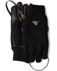 Prada - Triangle-Logo Gloves - Lyst