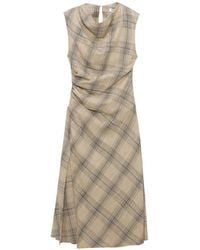 Jonathan Simkhai - Burke Draped Plaid Midi Dress - Lyst
