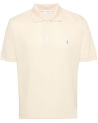 Saint Laurent - Cassandre-logo Piqué Polo Shirt - Lyst