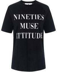 Elisabetta Franchi - T-Shirt mit Slogan-Print - Lyst
