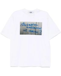 MSGM - Camiseta con estampado gráfico - Lyst