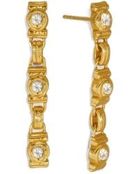Ottoman Hands - Boucles D'Oreilles Pendantes Tennis En Topaze Blanche - Lyst