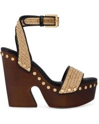 Givenchy - Sandali Clog Effetto Rafia Con Plateau E Borchie - Lyst