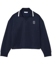 Lacoste - Oversized Polo-Collar Piqué Sweatshirt - Lyst