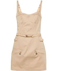 Elisabetta Franchi - Cotton Mini Dress With Pockets - Lyst
