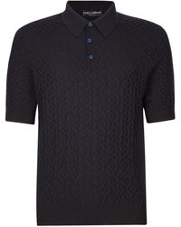 Dolce & Gabbana - Geometric-pattern Knit Polo Shirt - Lyst