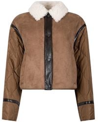 Weekend by Maxmara - Quilted Shearling-Collar Jacket - Lyst