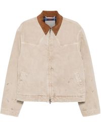 Balenciaga - Corduroy-Collar Distressed-Effect Jacket - Lyst