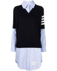 Thom Browne - Layered Cotton Shirt Dress - Lyst