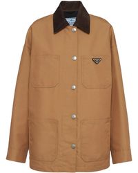 Prada - Giacca oversize in canvas - Lyst