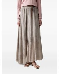Haveone - Belted Elasticated-Waist Maxi Skirt - Lyst