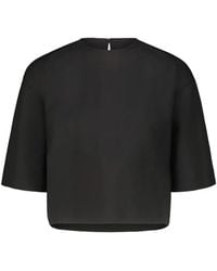 Thelatest - Cropped Short-Sleeve Top - Lyst