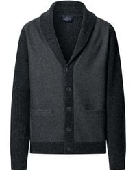 Hackett - Cardigan À Motif De Chevrons Et Col Châle - Lyst