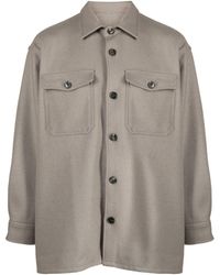 Ami Paris - Spread-collar Wool-blend Shirt Jacket - Lyst