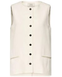 Loulou de Saison - Jane Button-Front Sleeveless Waistcoat - Lyst