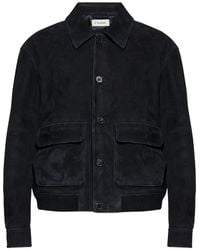 FRAME - Buttoned Suede Jacket - Lyst