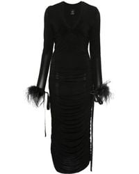 Pinko - Robe Mi-Longue À Détail De Plumes - Lyst