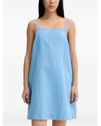 Marc O' Polo - Vertical-Stripe Square-Neck Mini Dress - Lyst
