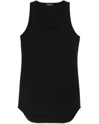 Wardrobe NYC - Matte Mini Geribbelde Tanktop Met Gewelfde Afwerking - Lyst