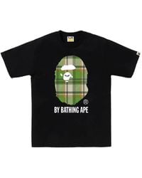 A Bathing Ape - T-Shirt Ape Head À Carreaux - Lyst