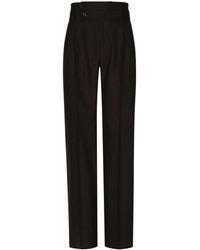 Dolce & Gabbana - Silk-cotton Tailored Trousers - Lyst