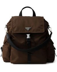 Prada - Explore Re-Nylon And Leather Backpack - Lyst