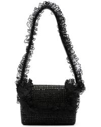 Self-Portrait - Crystal-Embellished Lace-Detail Shoulder Bag - Lyst