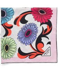 Prada - Silk Daisies Scarf - Lyst