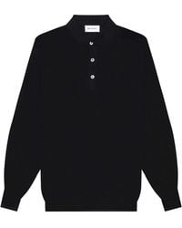 PLACE OF ELMS - Long-Sleeve Logo-Embroidered Polo Shirt - Lyst