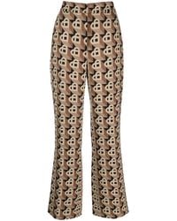 CASABLANCA - Heart-Jacquard Virgin-Wool Trousers - Lyst