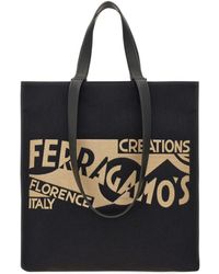 Ferragamo - Bolso shopper con logo en jacquard - Lyst