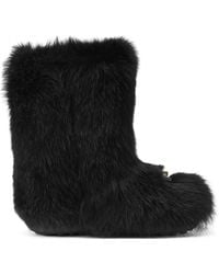 Versace - Gianni Ribbon Shearling Boots - Lyst