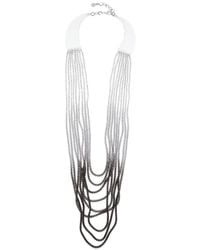 Emporio Armani - Multi-Strand Bead-Embellished Necklace - Lyst