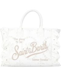 MC2 Saint Barth - Medium Logo-Embroidered Ruffled Tote Bag - Lyst