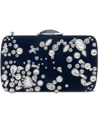 Oscar de la Renta - Crystal-Embellished Velvet Clutch Bag - Lyst