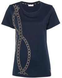 Liu Jo - Chain-link Bead-embellished T-shirt - Lyst