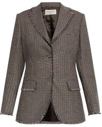 Officine Generale - Blazer Met Pied-De-Poule Print En Franje - Lyst